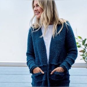 Barefoot Dreams CozyChic Boardwalk Cardigan Deep Teal